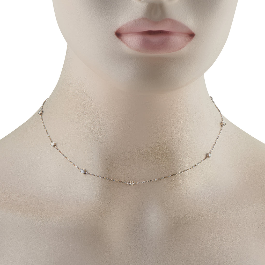 Tiffany & Co. Elsa Peretti Diamonds by the Yard Platinum 1.20ct Diamond Necklace
