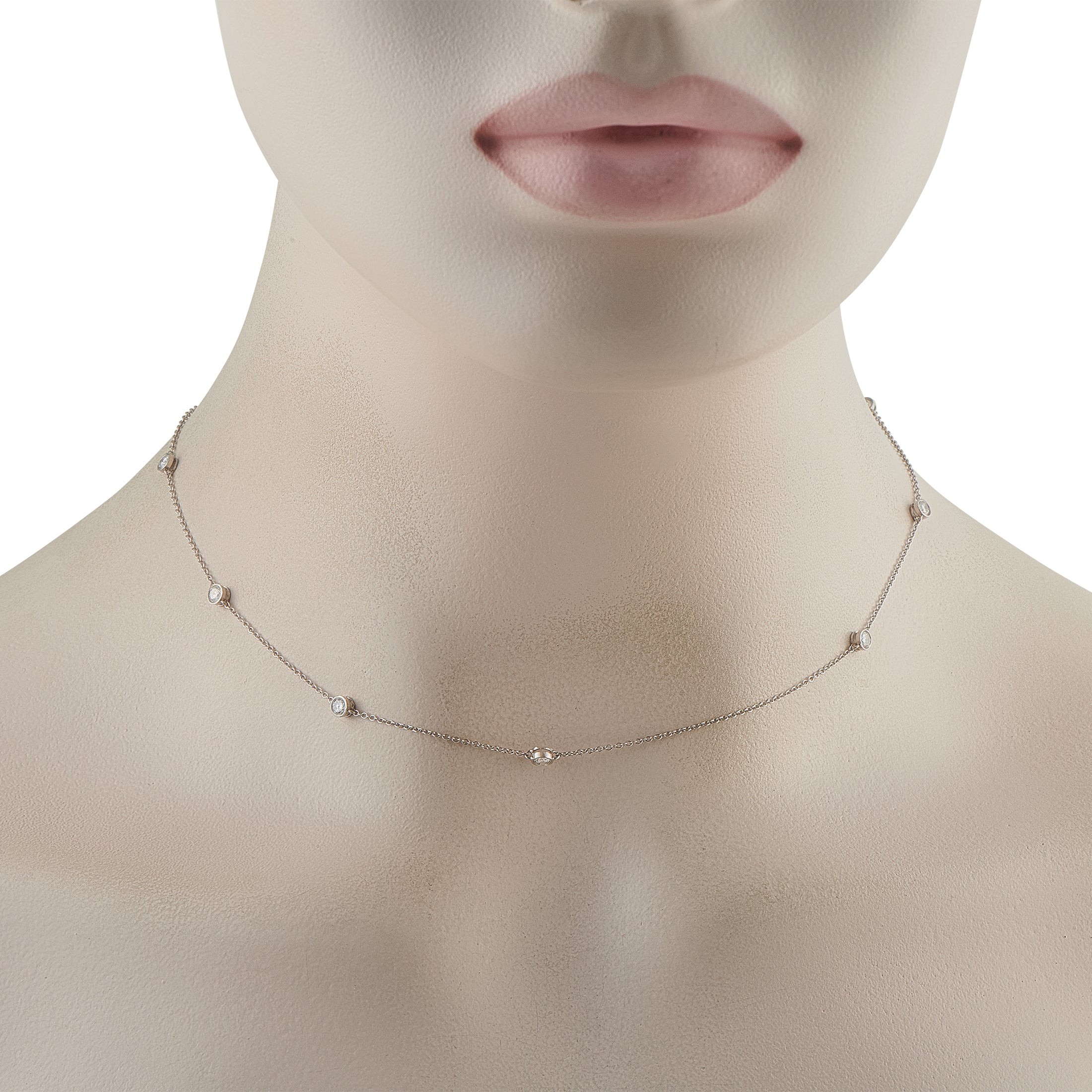Tiffany & Co. Elsa Peretti Diamonds by the Yard Platinum 1.20ct Diamond Necklace