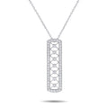 Tiffany & Co. platinum bar diamond necklace with rectangular pave frame and round stones