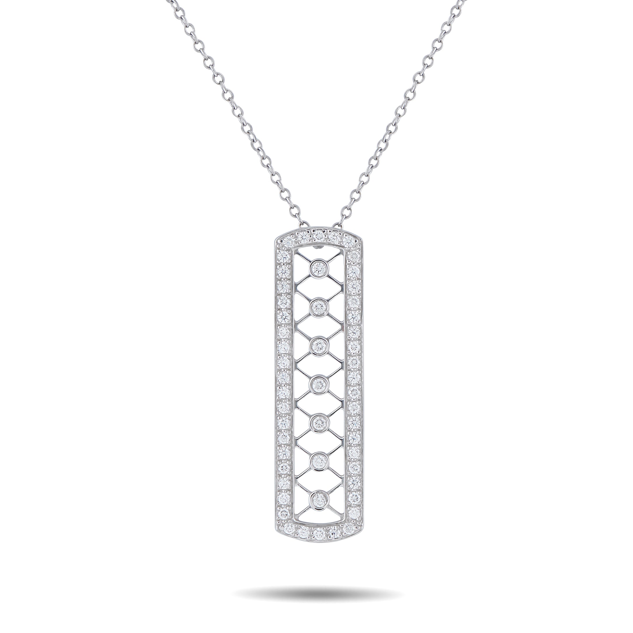 TIFFANY & CO. Tiffany & Co. Voile Platinum 0.30ct Diamond Bar Necklace