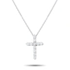 Tiffany & Co. platinum diamond cross pendant with round-cut stone accents