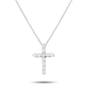 Tiffany & CO. Platinum 0.42ct Diamond Cross Pendant