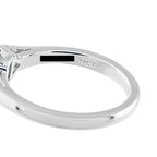Tiffany & Co. platinum ring band detail with a visible diamond carat stamp
