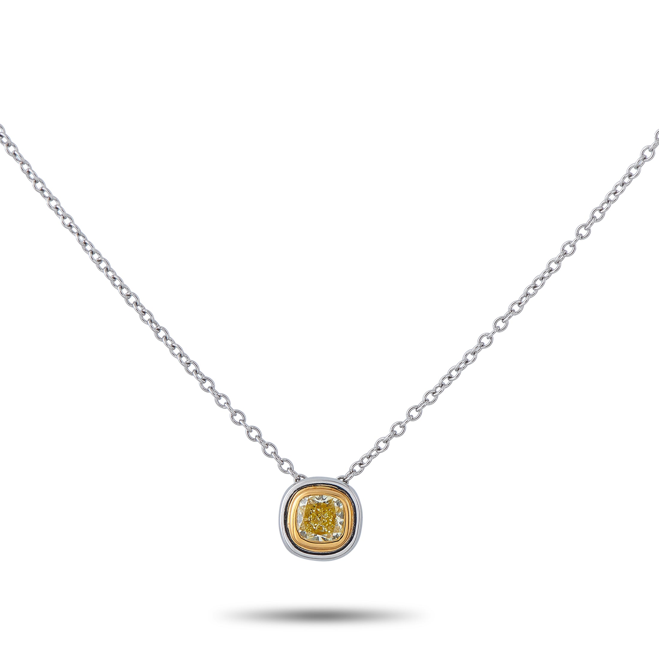 TIFFANY & CO. Tiffany & Co. Platinum 0.40ct Fancy Yellow Diamond Pendant