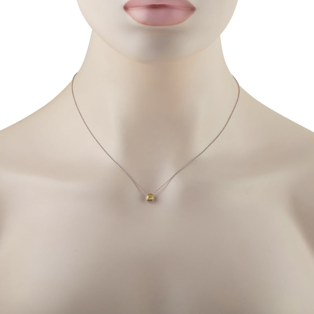 Tiffany & Co. Platinum 0.40ct Fancy Yellow Diamond Pendant