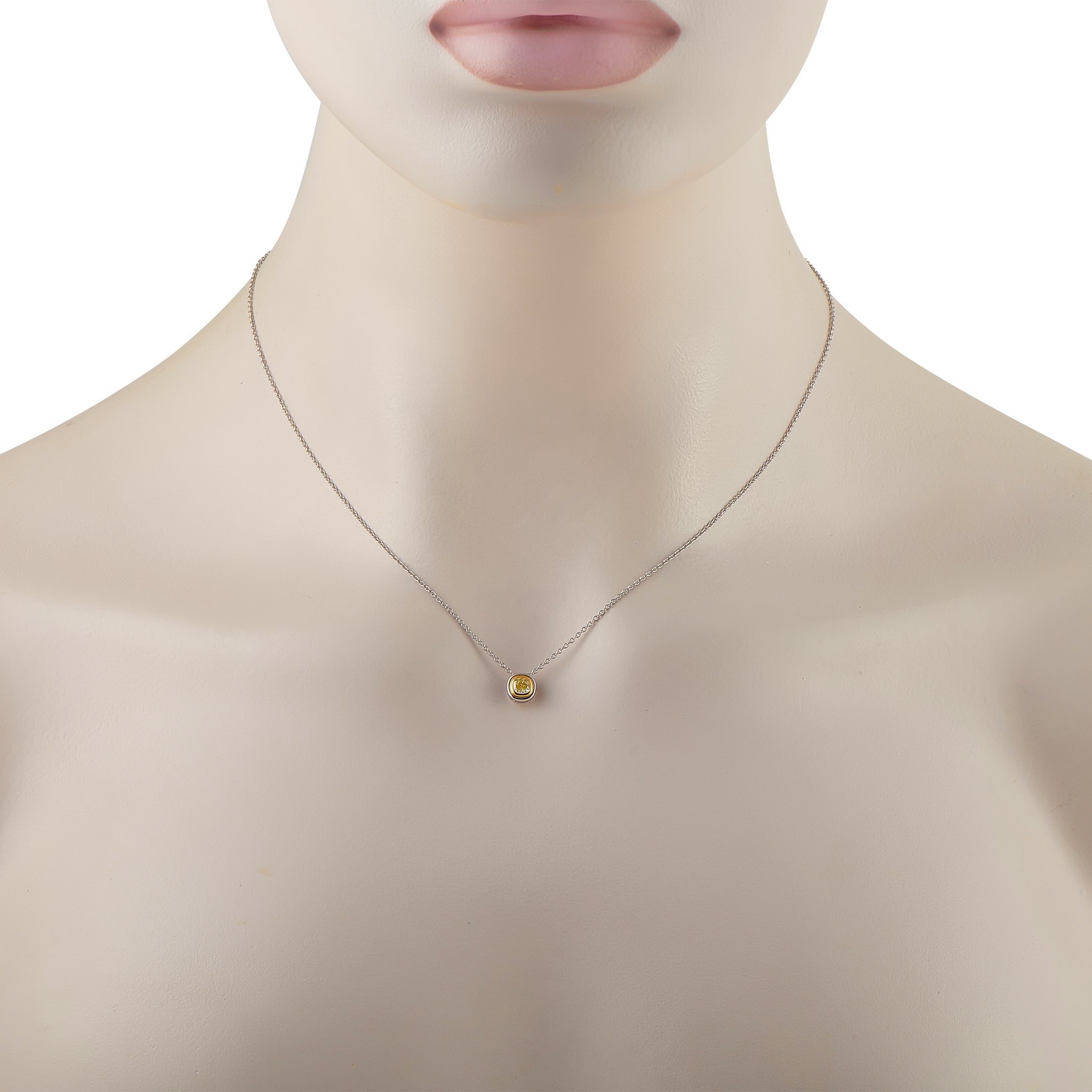 Tiffany & Co. Platinum 0.40ct Fancy Yellow Diamond Pendant