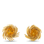 Tiffany & CO. Schlumberger 18K Yellow Gold Citrine Pinwheel Earrings