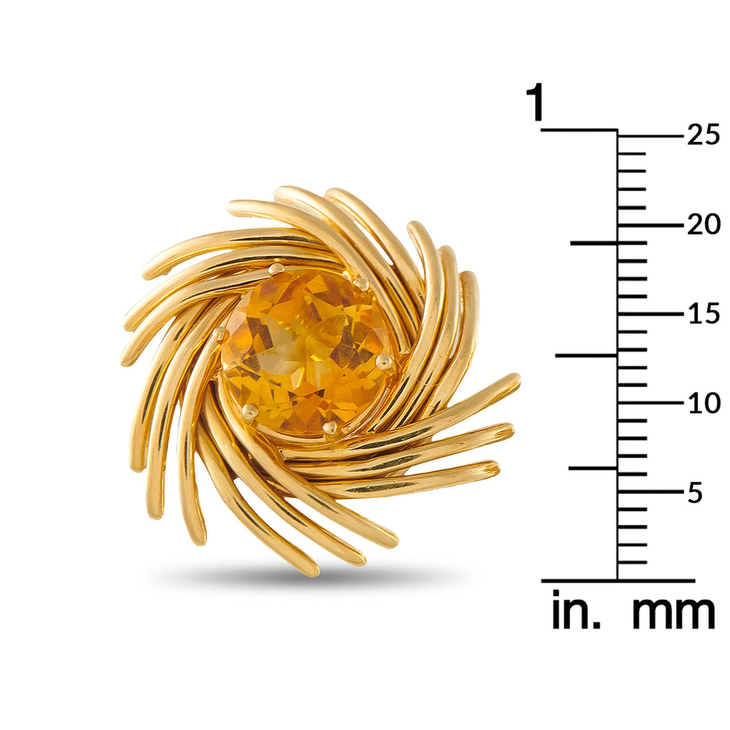 Tiffany & CO. Schlumberger 18K Yellow Gold Citrine Pinwheel Earrings