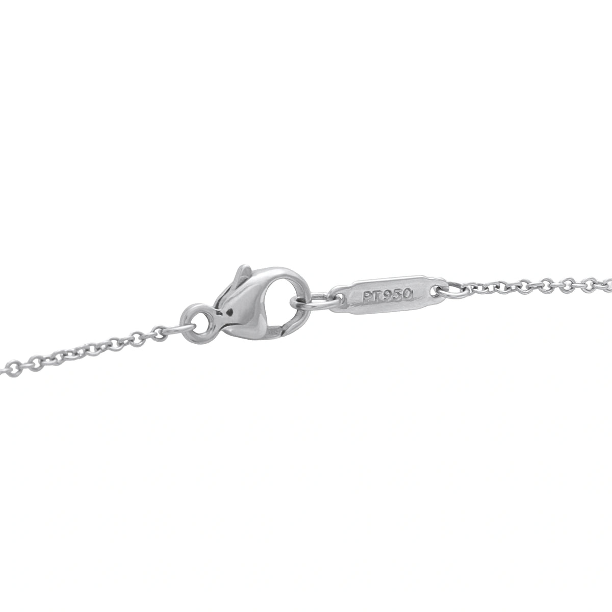 Platinum necklace clasp with safety loop and chain, stamped PT950