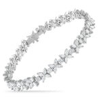 Tiffany & Co. Victoria platinum diamond bracelet with alternating floral-shaped stone settings