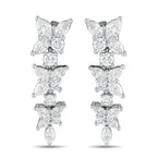 Tiffany & Co. Victoria platinum diamond drop earrings with three floral motifs and pear-shaped drops