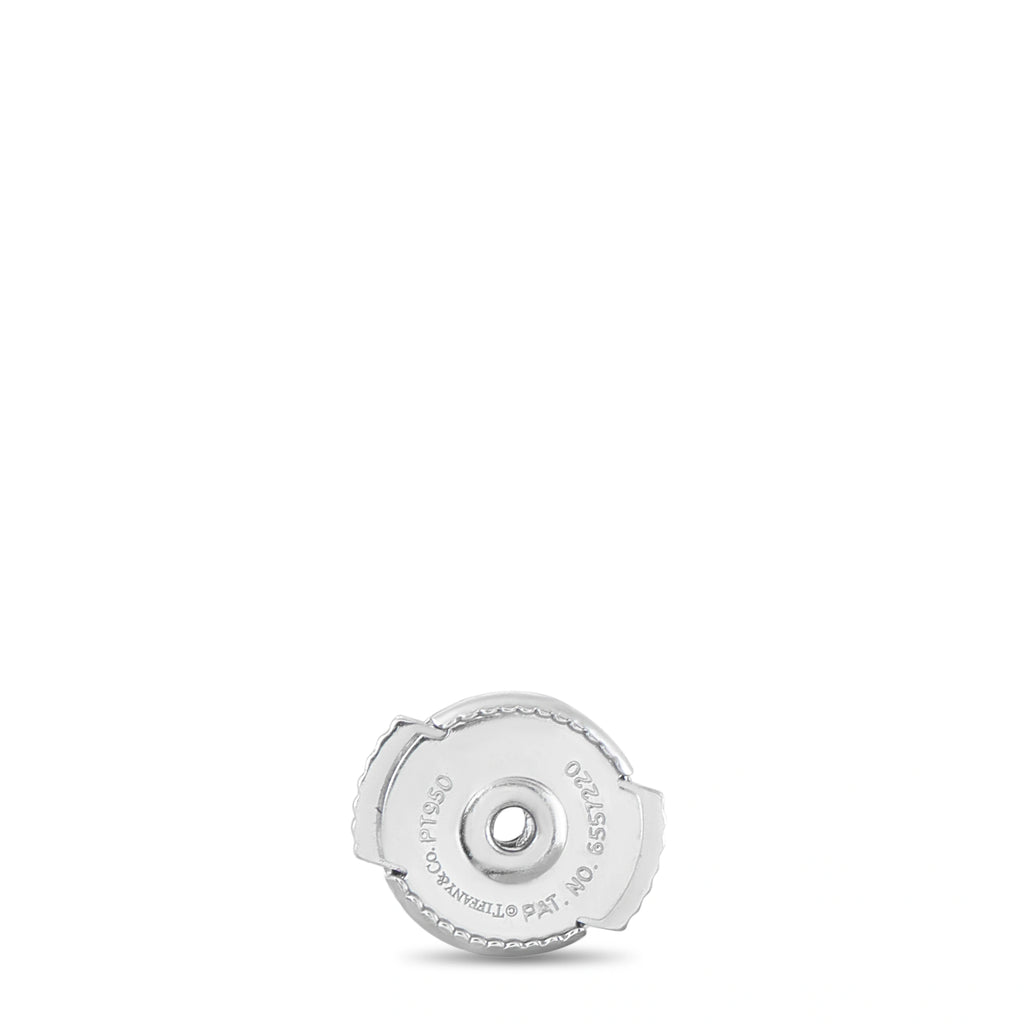 Tiffany & Co. platinum earring back with engraved branding and fastening