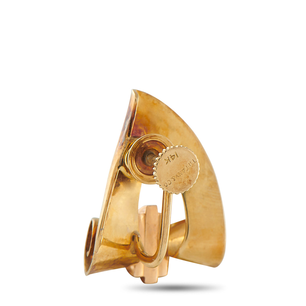Tiffany & Co. Vintage 18K Yellow Gold Scroll Earrings