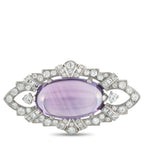 Tiffany & Co. Platinum 2.0ct Diamond and Amethyst Brooch – A breathtaking Amethyst center stone makes this Tiffany & Co