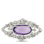 Tiffany & Co. Platinum 2.0ct Diamond and Amethyst Brooch