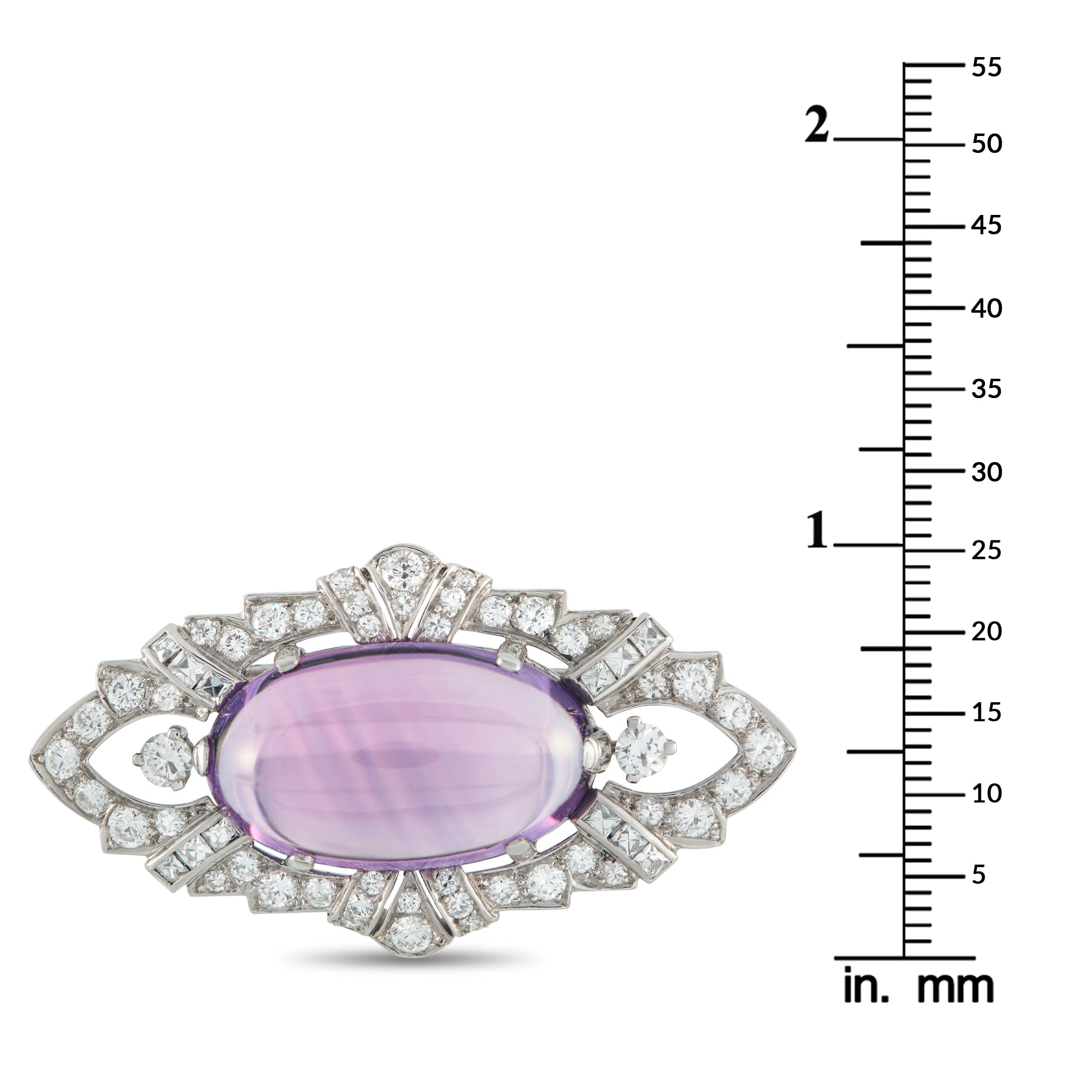 Tiffany & Co. Platinum 2.0ct Diamond and Amethyst Brooch