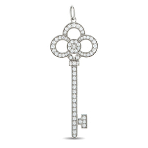 Tiffany & CO. Keys Platinum 0.64ct Diamond Crown Key Pendant