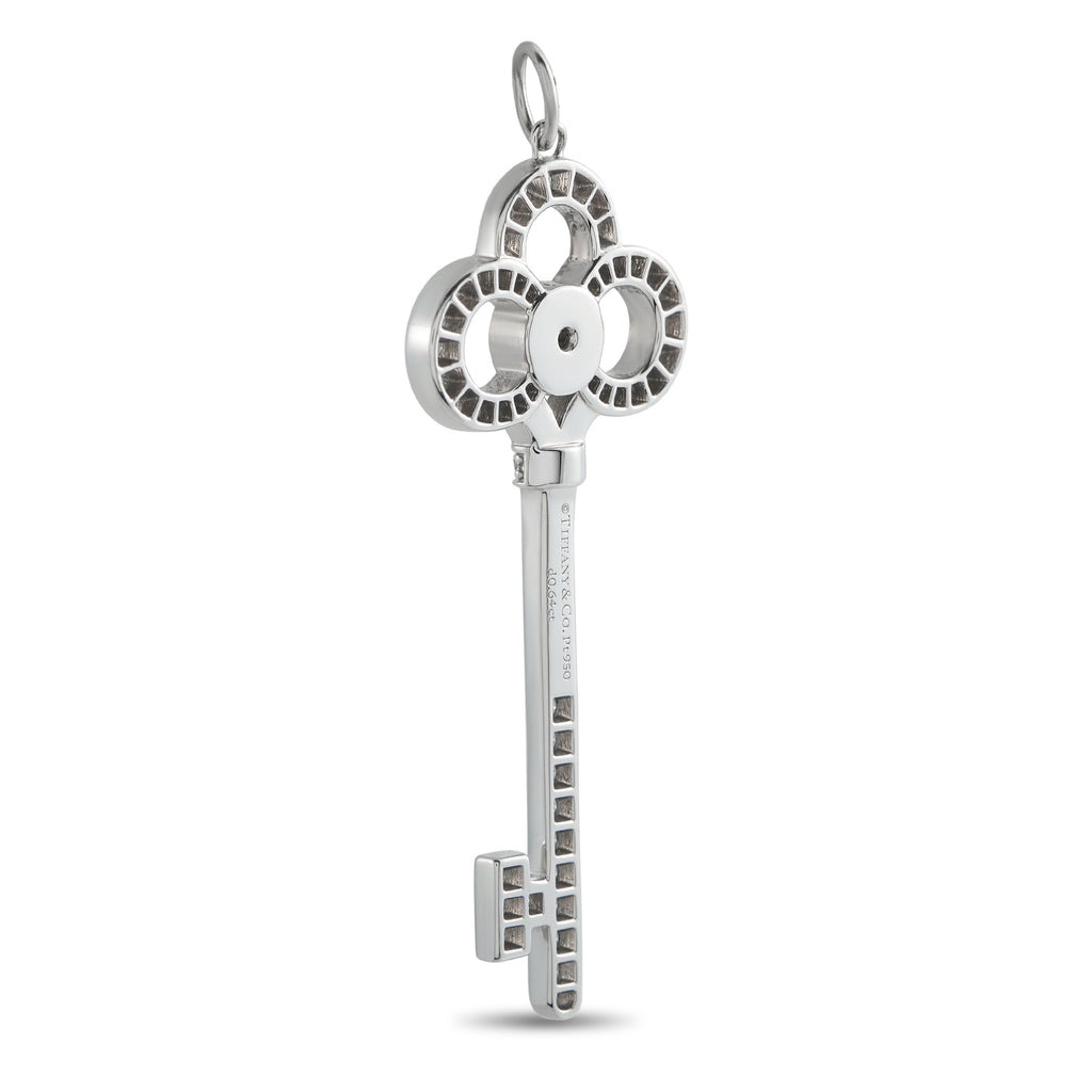 Tiffany & CO. Keys Platinum 0.64ct Diamond Crown Key Pendant