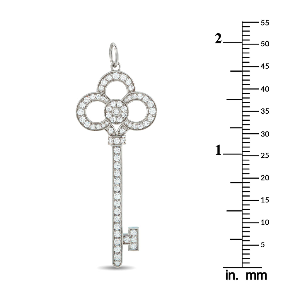Tiffany & CO. Keys Platinum 0.64ct Diamond Crown Key Pendant
