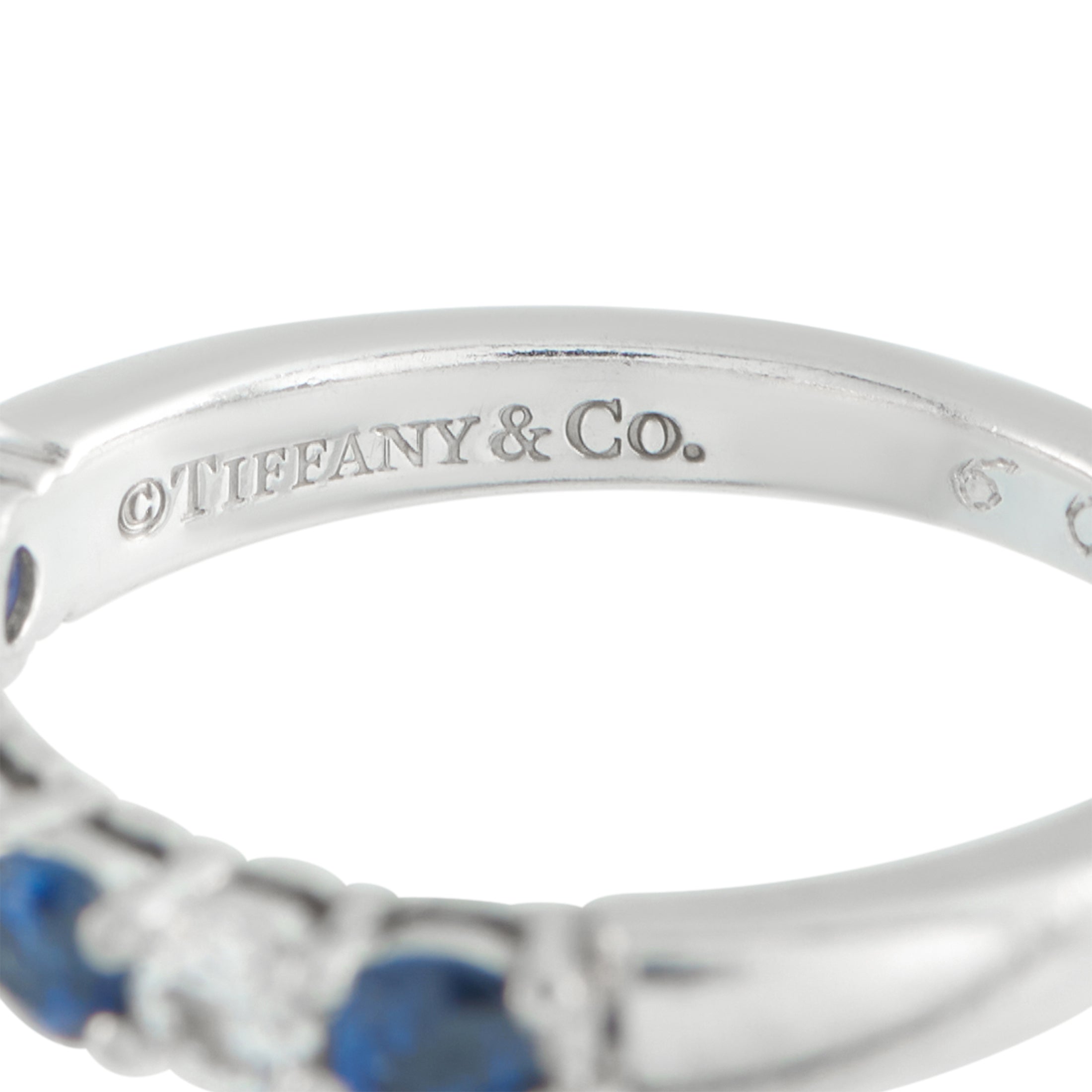 Tiffany & Co. Platinum Diamond and Sapphire Band