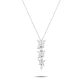 Tiffany & Co. Victoria platinum diamond necklace with a vertical floral pendant and delicate chain