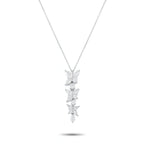 Tiffany & Co. Victoria platinum diamond necklace with a vertical floral pendant and delicate chain