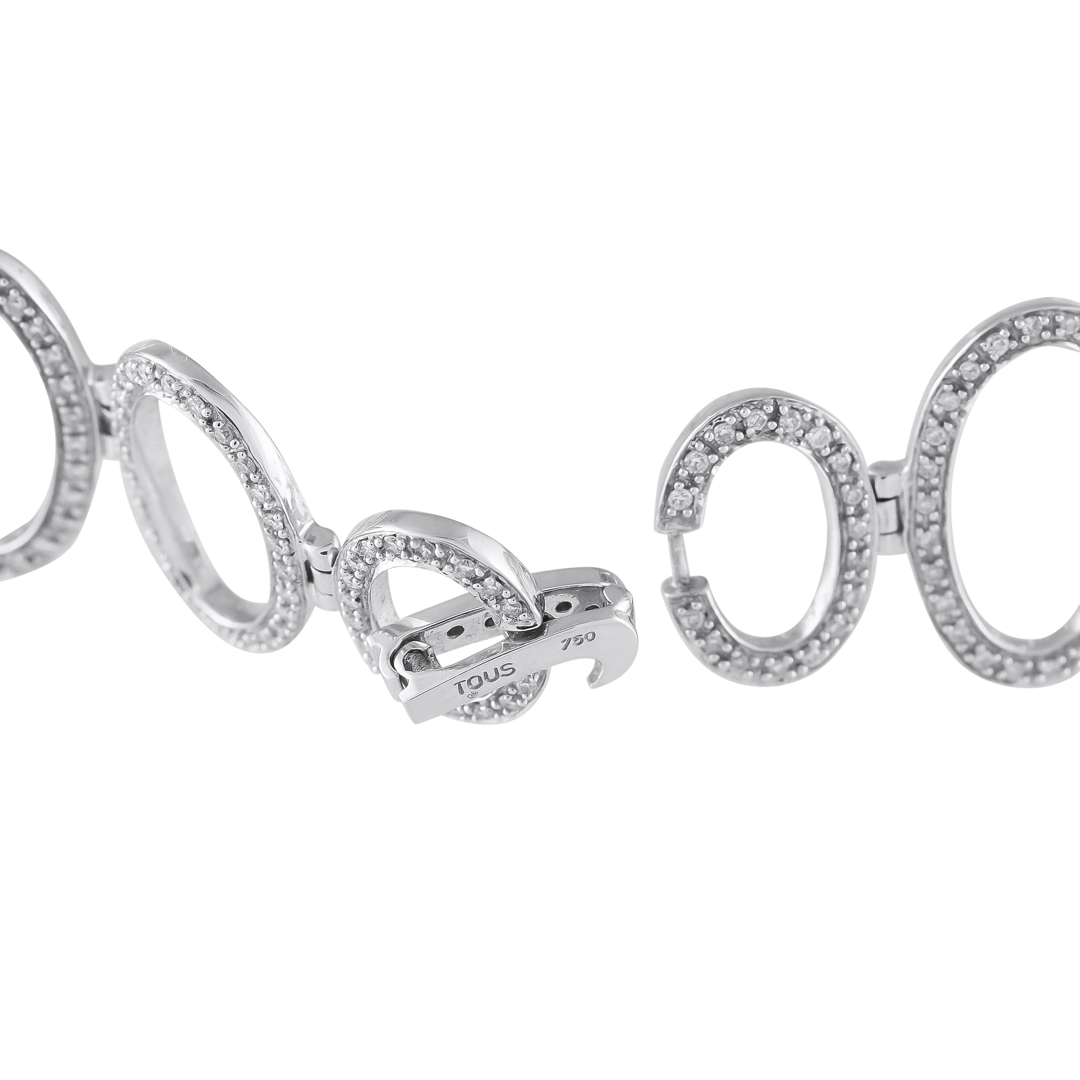 Tous 18K White Gold 3.25ct Diamond Bracelet