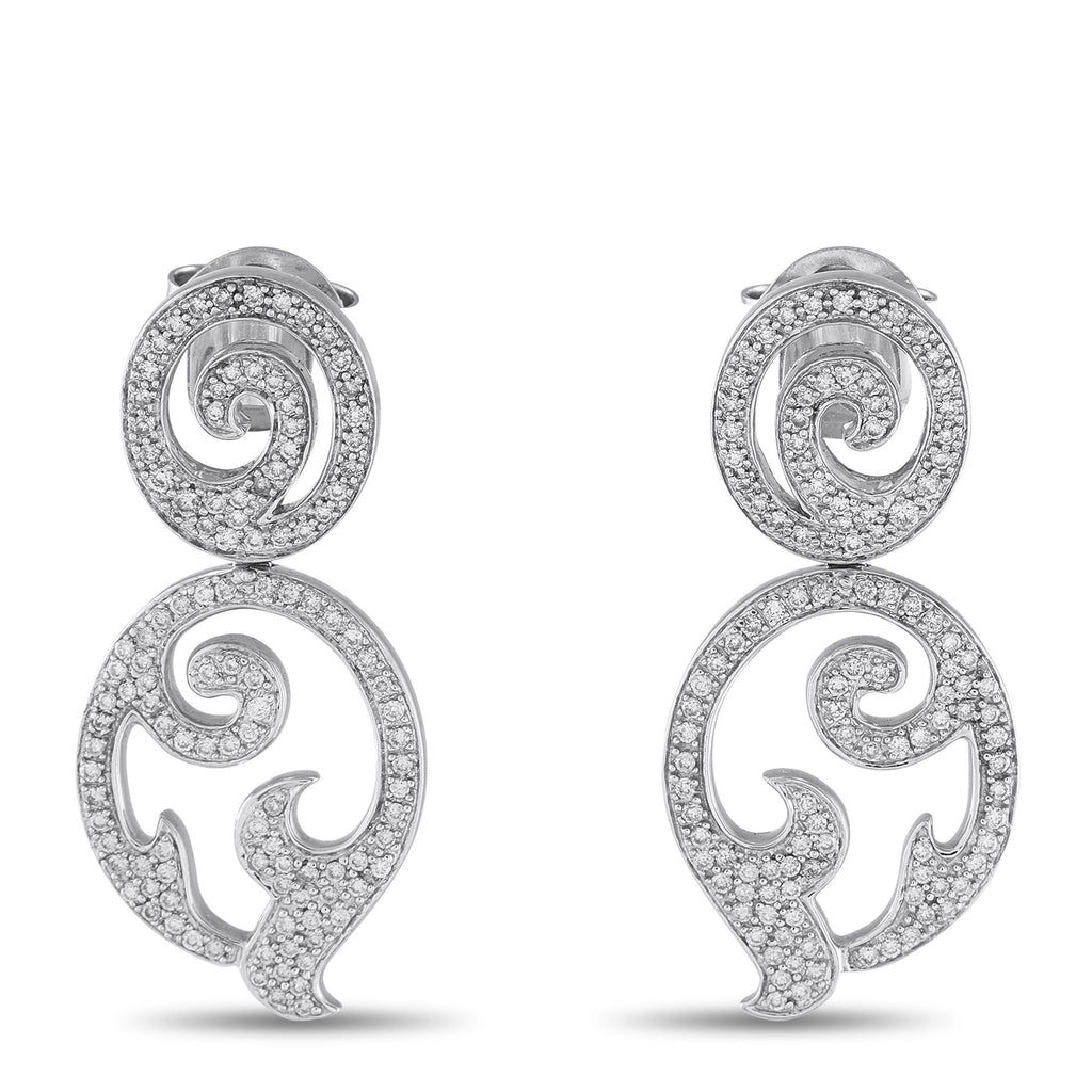 Tous18K White Gold 1.75ct Diamond Earrings – These intricate Tous earrings are designed to continually catch the light