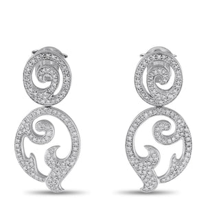 Tous 18K White Gold 1.75ct Diamond Earrings