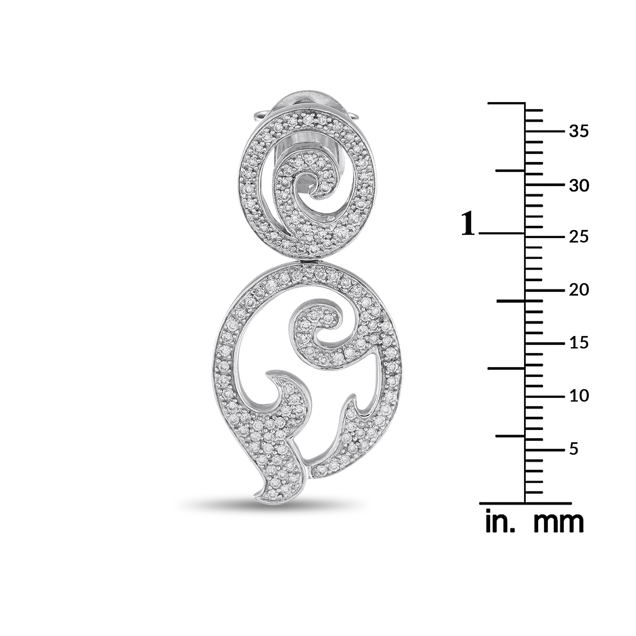 Tous 18K White Gold 1.75ct Diamond Earrings