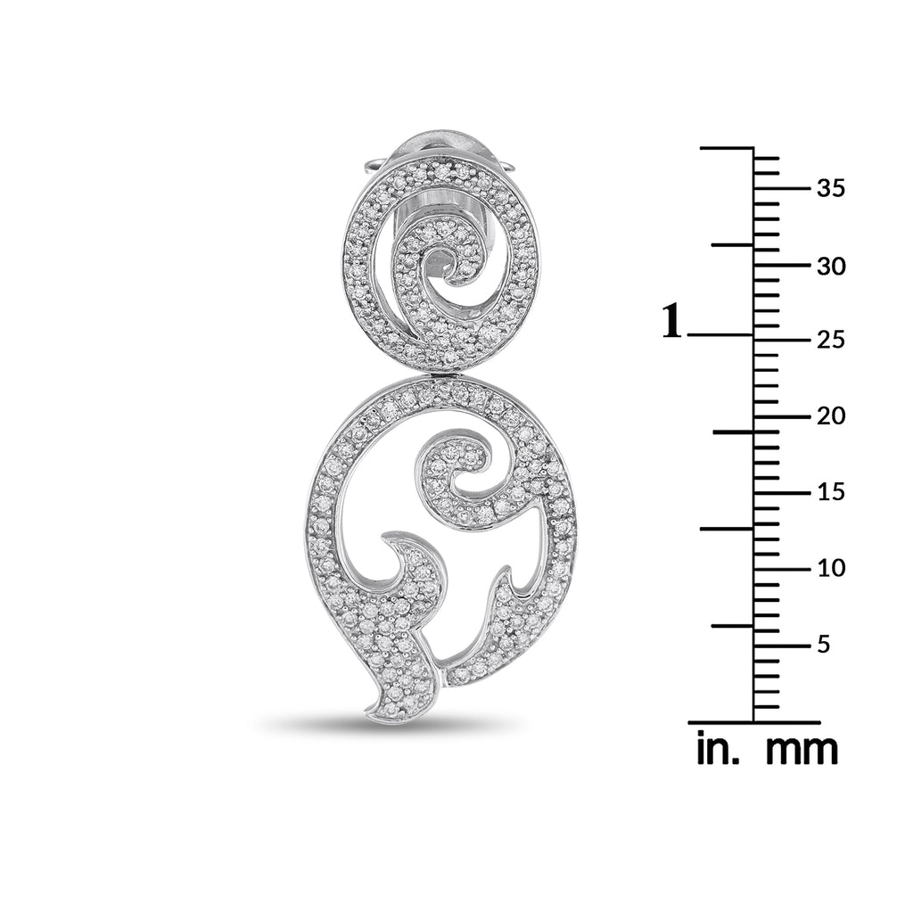 Tous 18K White Gold 1.75ct Diamond Earrings