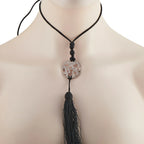 Tous 18K White Gold 0.25ct Diamond Openwork Tassel Necklace