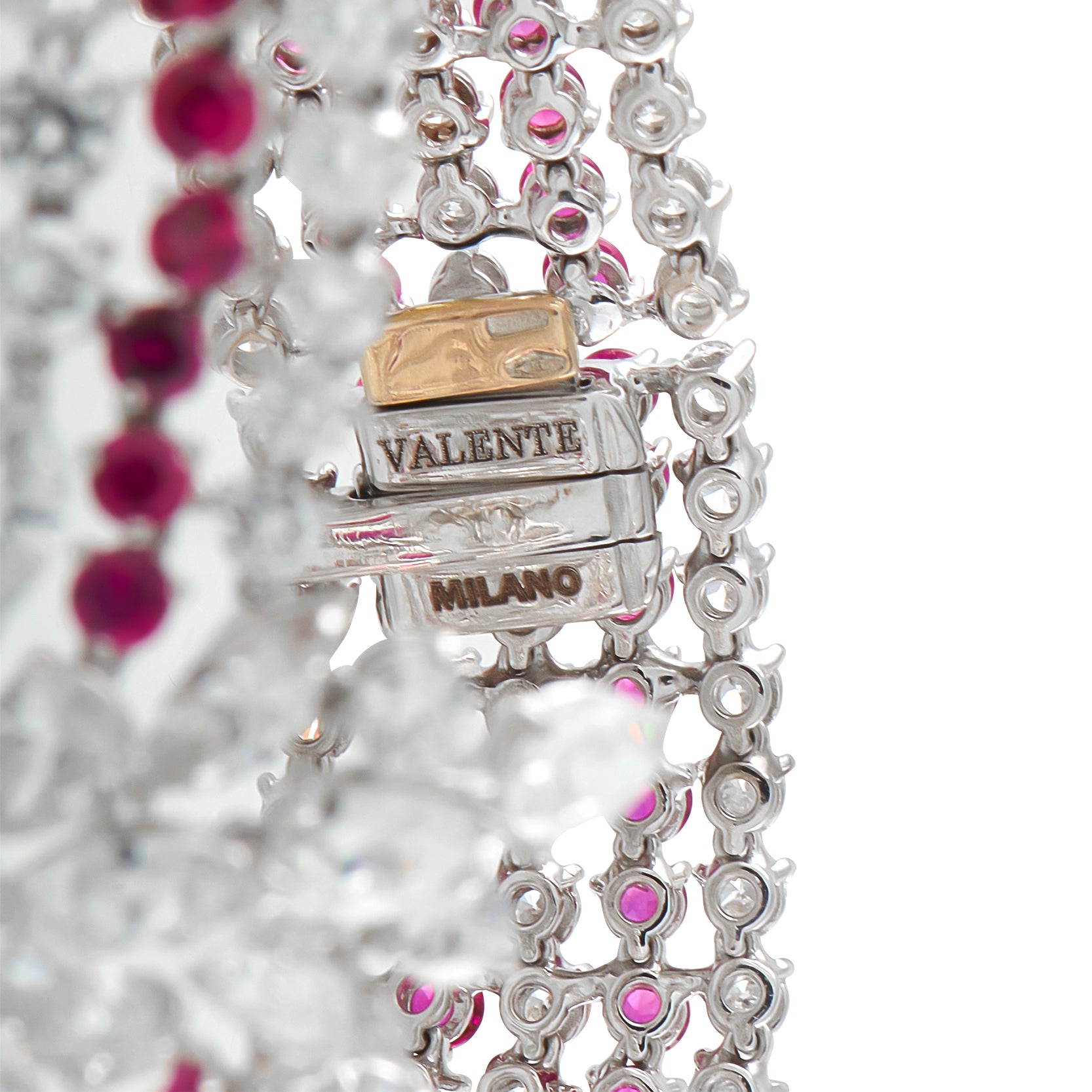 VALENTE MILANO 18K White Gold 24.49ct Diamond and Ruby Bracelet