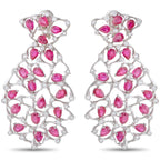 Valente Milano 18K White Gold 4.65ct Diamond and Ruby Earrings