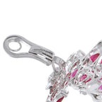 Valente Milano 18K White Gold 4.65ct Diamond and Ruby Earrings