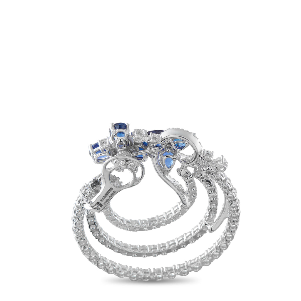 VALENTE MILANO 18K White Gold 13.82ct Diamond and Sapphire Clip-On Earrings