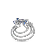 VALENTE MILANO 18K White Gold 13.82ct Diamond and Sapphire Clip-On Earrings