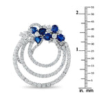 VALENTE MILANO 18K White Gold 13.82ct Diamond and Sapphire Clip-On Earrings