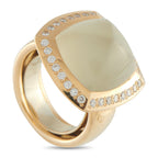 Valente Milano 18k Yellow Gold 0.60ct Diamond and Smoky Quartz Ring