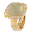 Valente Milano 18k Yellow Gold 0.60ct Diamond and Smoky Quartz Ring