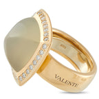 Valente Milano18k Yellow Gold 0.60ct Diamond and Smoky Quartz Ring