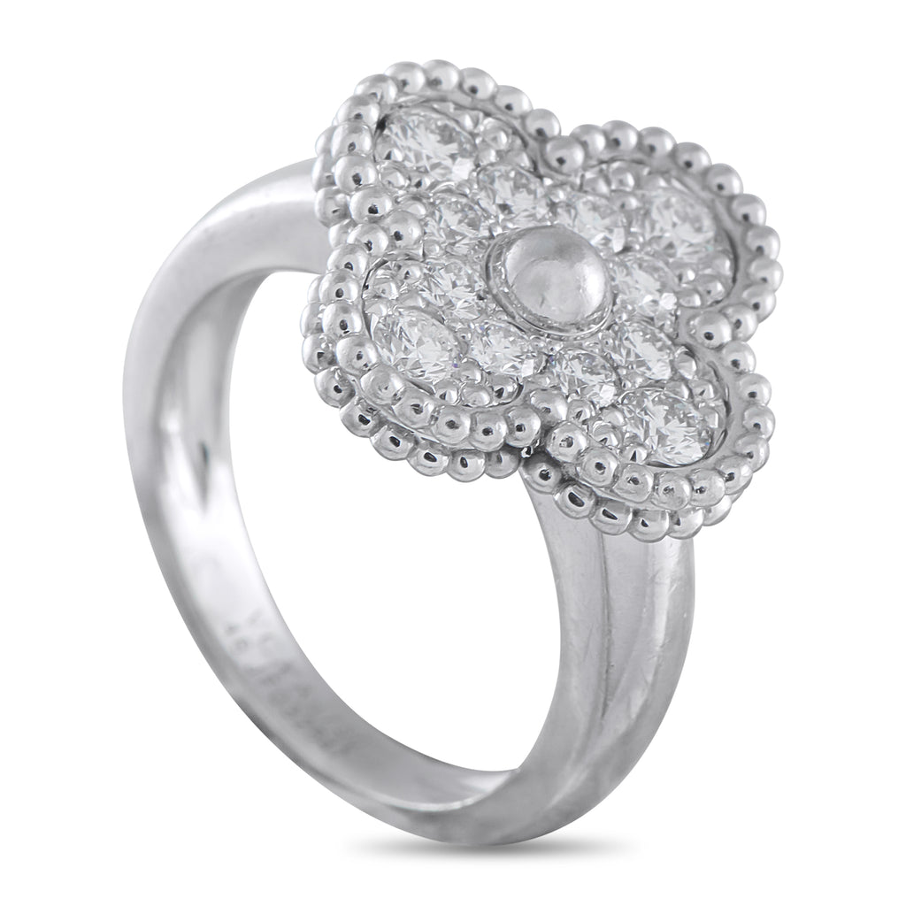 Van Cleef & Arpels Alhambra 18K White Gold Diamond Ring
