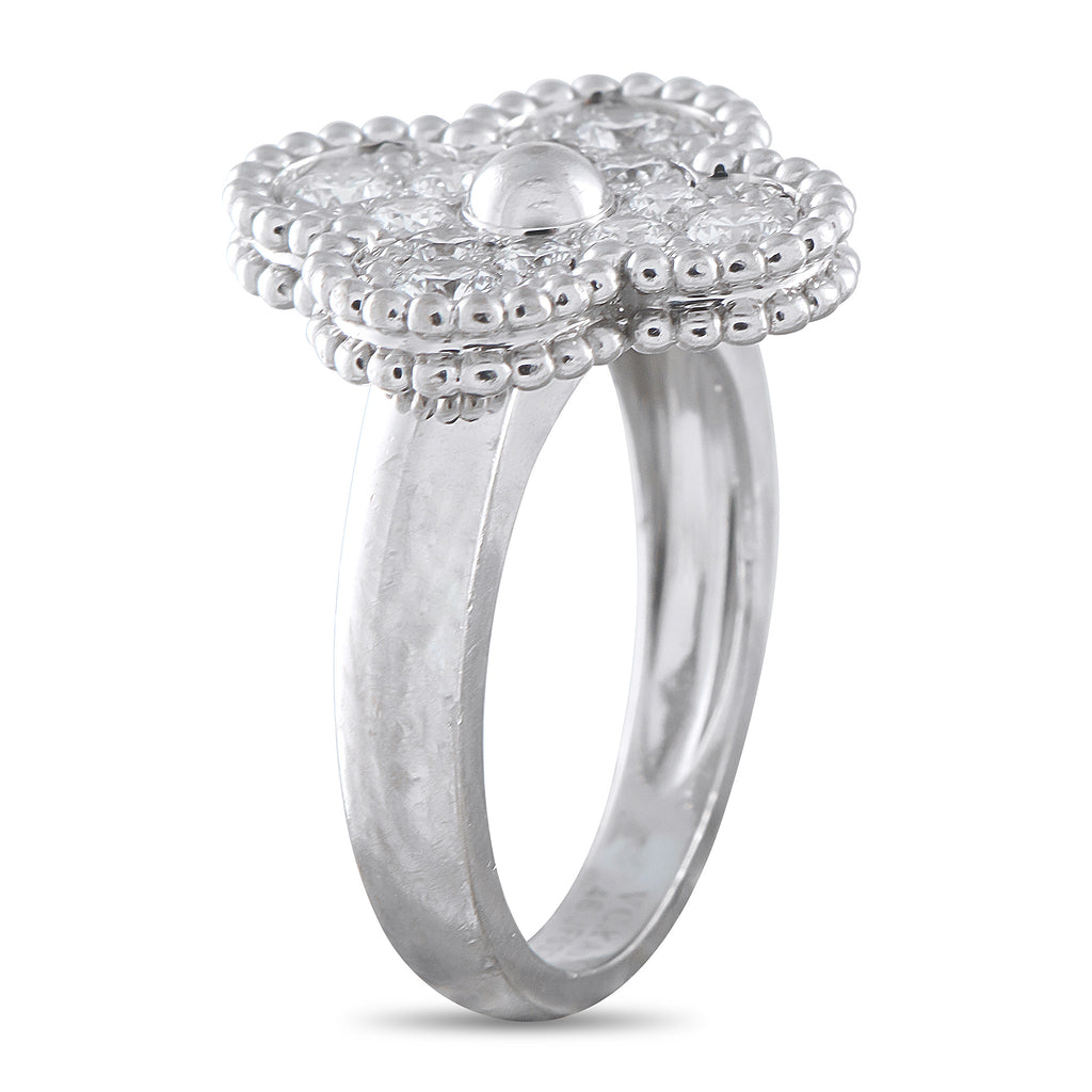 Van Cleef & Arpels Alhambra 18K White Gold Diamond Ring