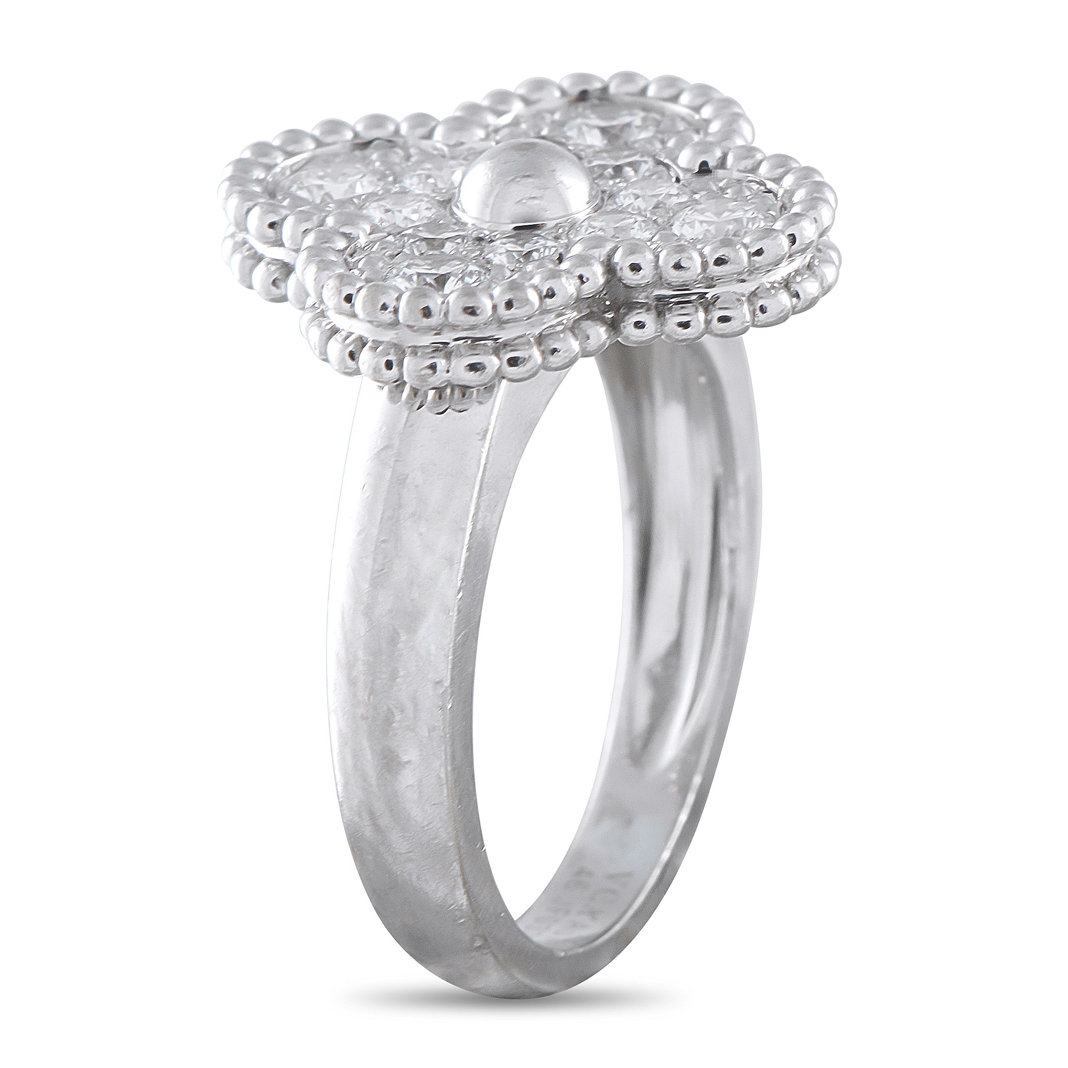 Van Cleef & Arpels Alhambra 18K White Gold Diamond Ring