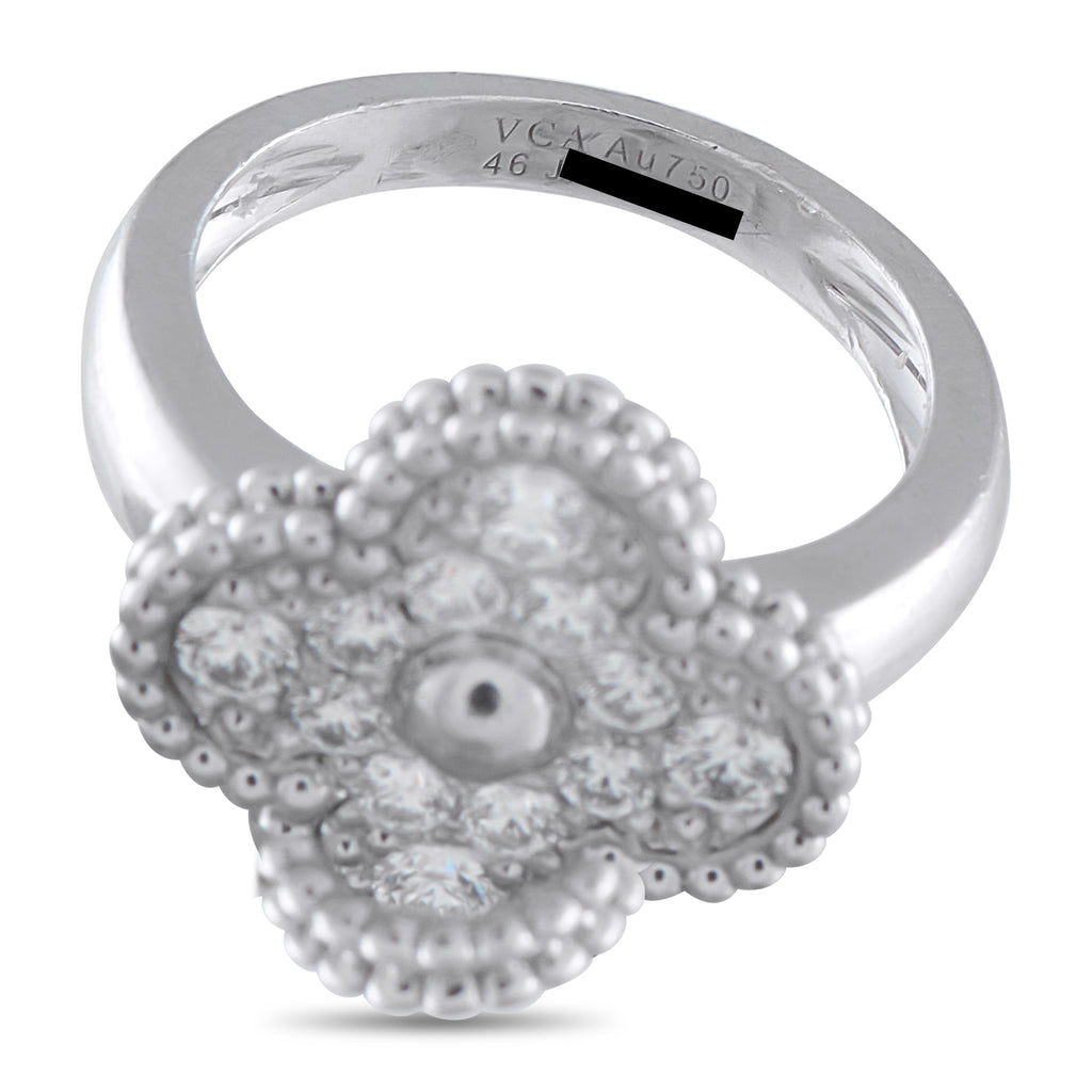 Van Cleef & Arpels Alhambra 18K White Gold Diamond Ring