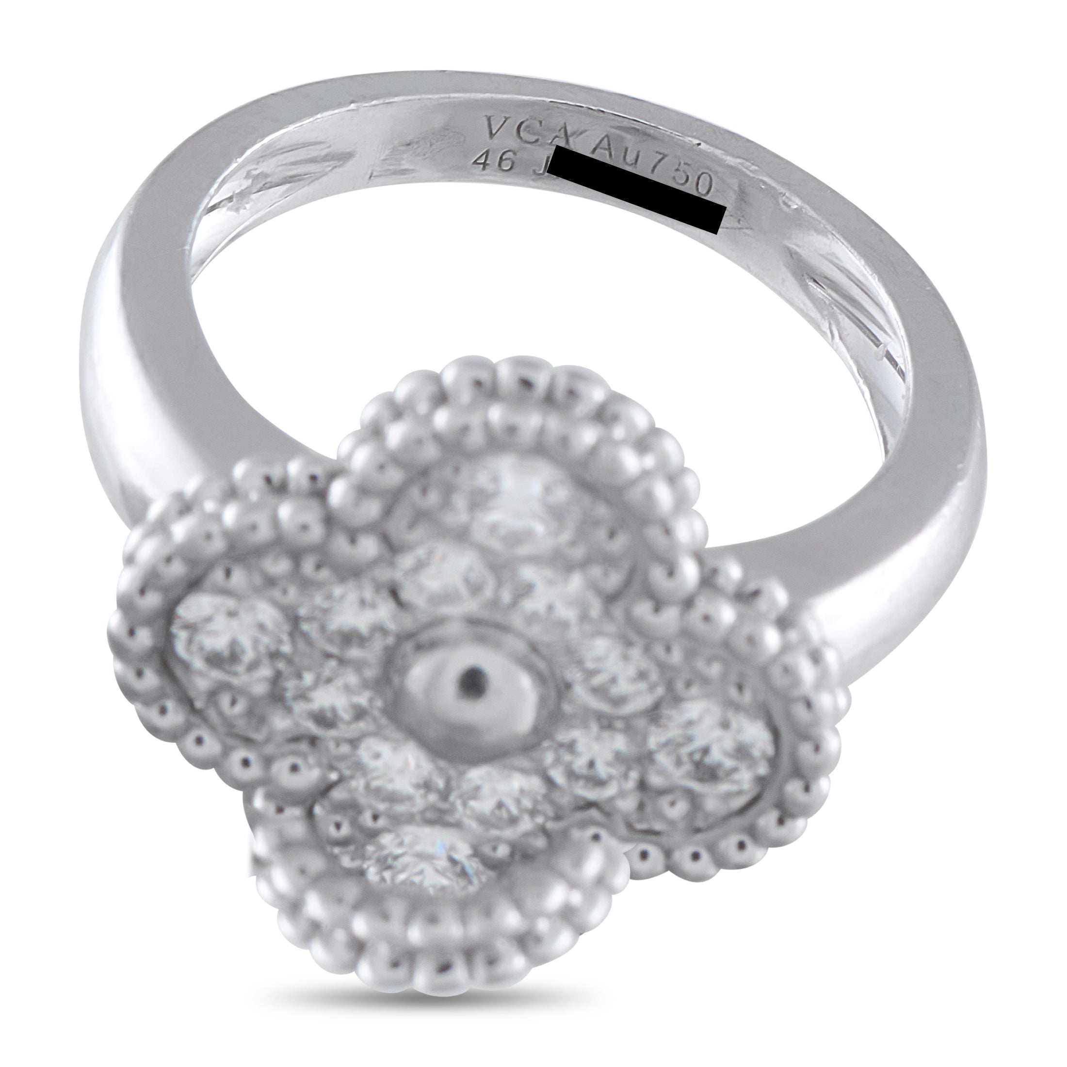 Van Cleef & Arpels Alhambra 18K White Gold Diamond Ring