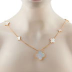 Van Cleef & Arpels Alhambra 18K Yellow Gold Mother of Pearl 11-Motif Necklace
