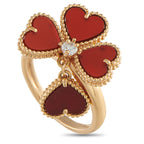 Van Cleef & ArpelsVan Cleef & Arpels Sweet Alhambra 18K Rose Gold Diamond and Cornelian Ring #4962 – This Van Cleef & Arpels 