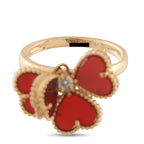 Van Cleef & Arpels Van Cleef & Arpels Sweet Alhambra 18K Rose Gold Diamond and Cornelian Ring