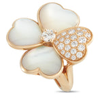VAN CLEEF & ARPELS Van Cleef & Arpels Cosmos 18K Rose Gold Diamond and Mother of Pearl Ring